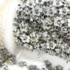 Напівнамистини на нитці Квіти зі стразами 12 мм 1 м Срібло Silver_АА091
