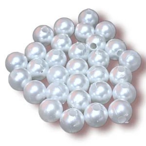 Пластикові намистини під перли Круглі Білий 6 мм 25 г (+-240 намистин)