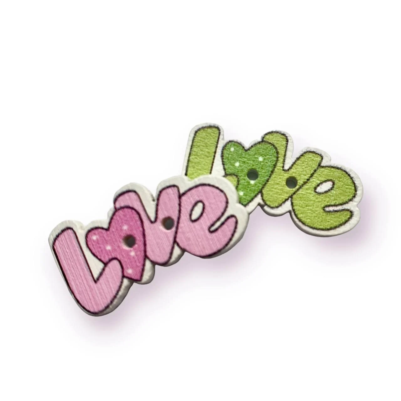 Ґудзики фігурні LOVE дерев'яні 28х16 мм 15 шт. Різнокольоровий - Зображення 3