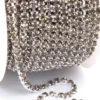 Стразовий ланцюг ss10 (2,8 мм) 1 м Black Diamond silver