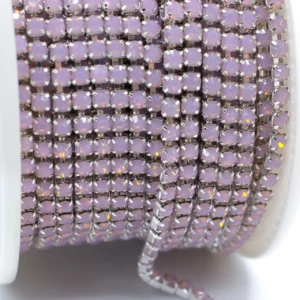 Стразовий ланцюг ss8 (2,5 мм) 1 м Rose opal silver