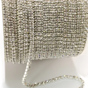 Стразовий ланцюг ss4 (1,5 мм) 1 м Crystal silver