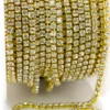 Стразовий ланцюг ss6 (2 мм) 1 м Crystal gold