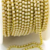 Перлинний ланцюг ss6 (2 мм) 1 м White Z24 gold