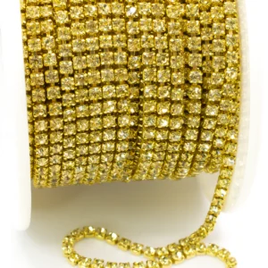 Стразовий ланцюг ss6 (2 мм) 1 м Jonquil gold