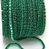 Стразовий ланцюг ss8 (2,5 мм) 1 м Emerald grean