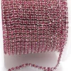 Стразовий ланцюг ss6 (2 мм) 1 м Rose silver