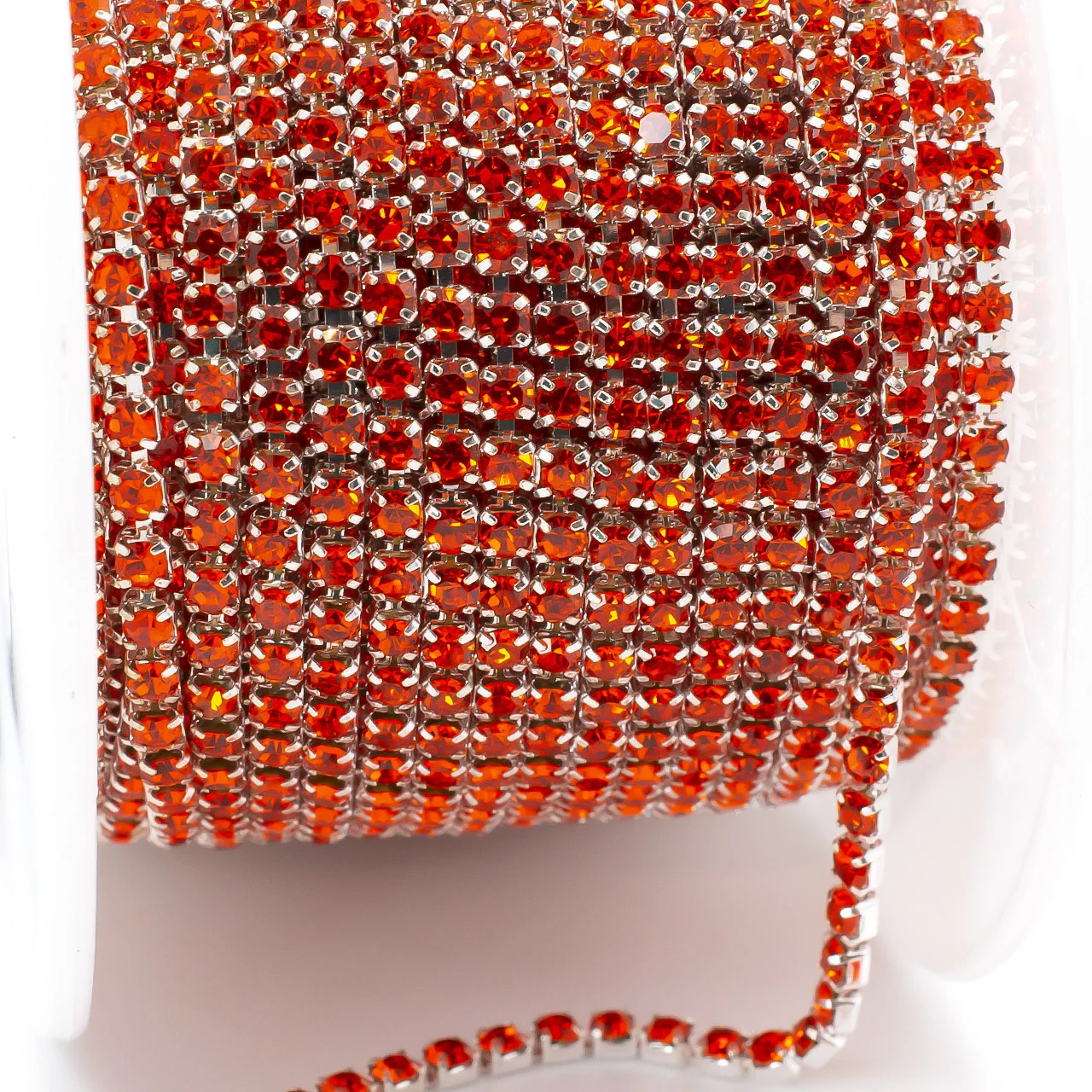 Стразовий ланцюг ss6 (2 мм) 1 м Hyacinth silver