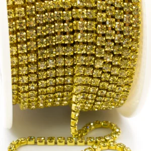 Стразовий ланцюг ss8 (2,5 мм) 1 м Jonquil gold
