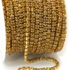 Стразовий ланцюг ss8 (2,5 мм) 1 м LCT gold