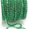Стразовий ланцюг ss8 (2,5 мм) 1 м Green zircon grean