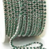 Стразовий ланцюг ss6 (2 мм) 1 м Emerald silver