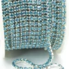 Стразовий ланцюг ss10 (2,8 мм) 1 м Aquamarine silver