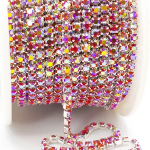 Стразовий ланцюг ss8 (2,5 мм) 1 м Hyacinth AB silver
