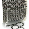 Стразовий ланцюг ss10 (2,8 мм) 1 м Jet silver