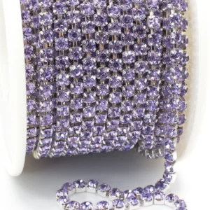 Стразовий ланцюг ss10 (2,8 мм) 1 м Violet silver