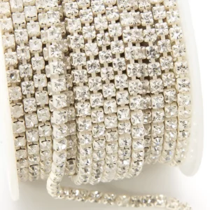 Стразовий ланцюг ss10 (2,8 мм) 1 м Crystal white