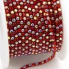Стразовая цепь ss6 (2 мм) 1 м Siam BK 12+AB red