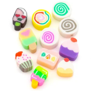 Намистини з полімерної глини Cake Candy 9-12х4-5 мм Різні кольори 10 шт.