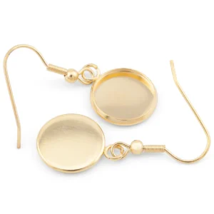 Основа Швенза+платформа кругла (12 мм) нержавіюча сталь 1 пара 21х36 мм Золотистий