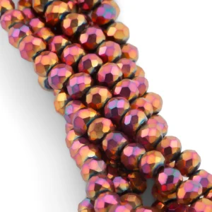Намистини Swarovski огранювання рондель 3х2 мм Ø 0,8 мм +-175 шт. Червоне золото АВ_045