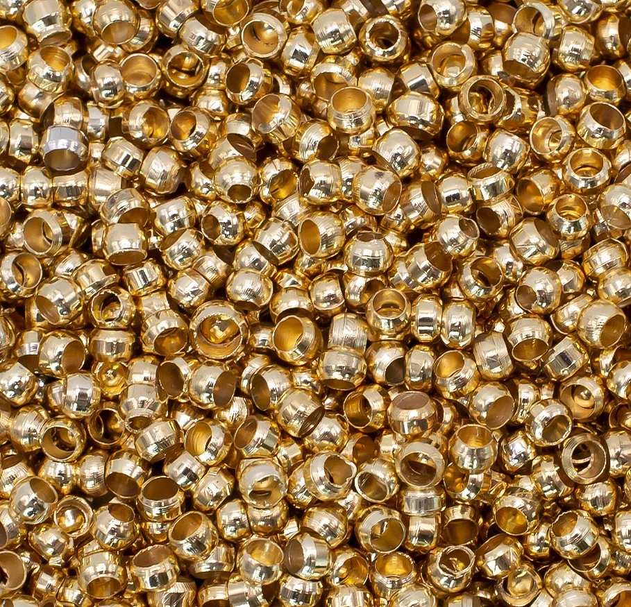 Крімпи стопери Beads stuff 2 мм внутр. 1 мм Золотистий +-100 шт.