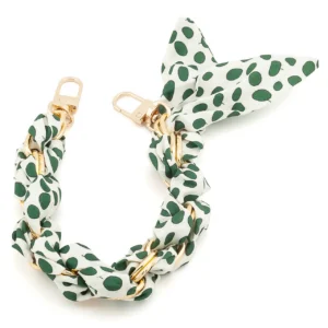 Цепь с лентой Твилли для телефона/сумки 30х1,6 см 1 шт. принт Gold Polka Dot Series ●Green Style
