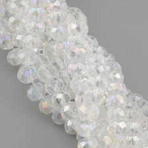Бусины Swarovski огранка рондель 6х4,8 мм Ø 1 мм ±39 см (±82 шт.) Прозрачный АВ