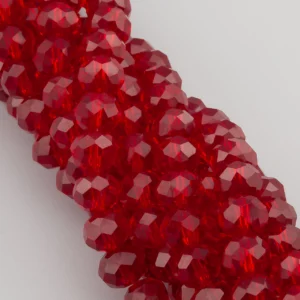 Намистини Swarovski огранювання рондель 8х6 мм Ø 1,2 мм ±40 см (±62 шт.) Бордовий прозорий