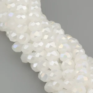 Бусины Swarovski огранка рондель 6х4,8 мм Ø 1 мм ±39 см (±82 шт.) Молочный АВ