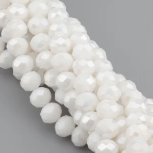 Бусины Swarovski огранка рондель 6х4,8 мм Ø 1 мм ±39 см (±82 шт.) Белый АВ