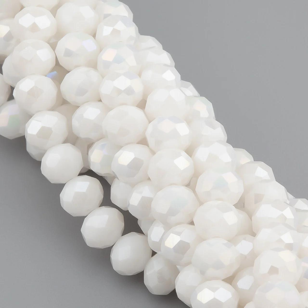 Бусины Swarovski огранка рондель 6х4,8 мм Ø 1 мм ±39 см (±82 шт.) Белый АВ