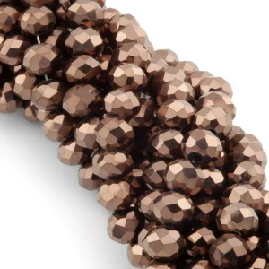Бусины Swarovski огранка рондель 6х4,8 мм Ø 1 мм ±39 см (±82 шт.) Коричневый металлик