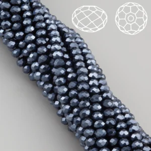 Намистини Swarovski огранювання рондель 3х2,5 мм Ø 0,8 мм ±36 см (±153 шт.) Синій темний металік