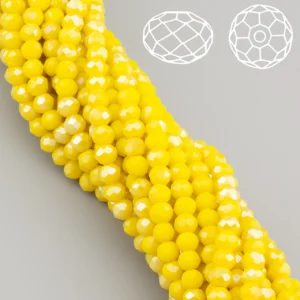Бусины Swarovski огранка рондель 3,5х3 мм Ø 0,8 мм 34 см (+-124 шт.) Желтый АВ непрозрачный