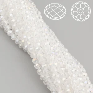 Намистини Swarovski огранювання рондель 3х2,5 мм Ø 0,8 мм ±34 см (±145 шт.) Прозорий АВ