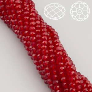 Намистини Swarovski огранювання рондель 3х2,5 мм Ø 0,8 мм ±36 см (±153 шт.) Бордовий прозорий