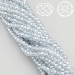 Намистини Swarovski огранювання рондель 3,5х3 мм Ø 0,8 мм ±33 см (±115 шт.) Сріблястий АВ прозорий