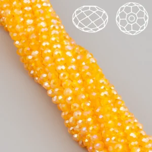 Намистини Swarovski огранювання рондель 3х2,5 мм Ø 0,8 мм 38 см (+-160 шт.) Янтарний АВ прозорий