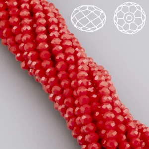 Намистини Swarovski огранювання рондель 4х3,5 мм Ø 0,8 мм ±40 см (±110 шт.) Бордовий непрозорий