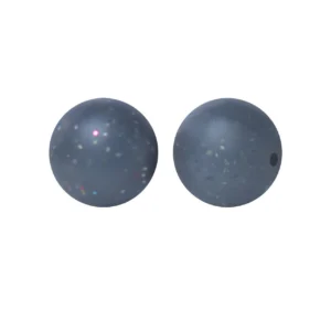 Намистина Куля з блискітками силіконова для гризунків 15 мм Ø 2 мм 5 шт. Сірий