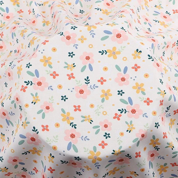 Тканина 100% віскоза LuxFabric 153 г/м² 1,45 м 1 м принт Mallow blooming