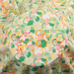 Тканина 100% віскоза LuxFabric 153 г/м² 1,45 м 1 м принт Green daffodil