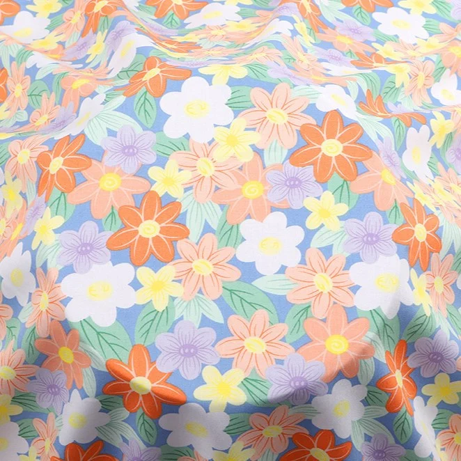 Тканина 100% віскоза LuxFabric 153 г/м² 1,45 м 1 м принт Lily multicolored