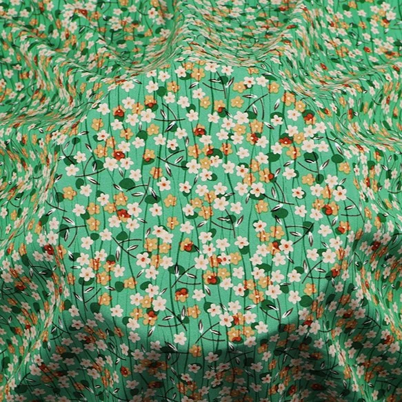 Тканина 100% віскоза LuxFabric 153 г/м² 1,45 м 1 м принт Flower meadow