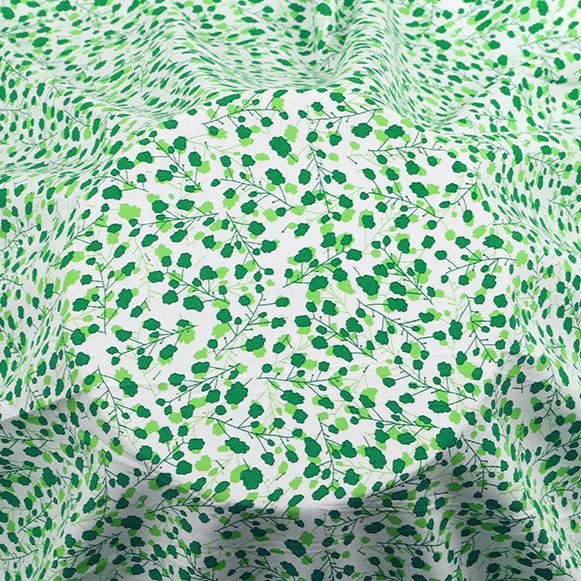 Тканина 100% віскоза LuxFabric 153 г/м² 1,45 м 1 м принт Green twigs