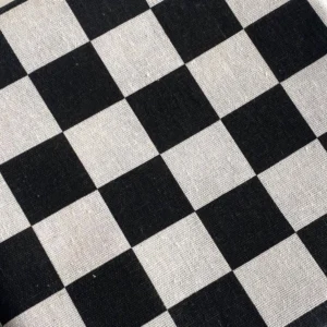 Тканина 55% льон 45% бавовна 160 г/м² 1,5 м 1 м принт Black and white squares