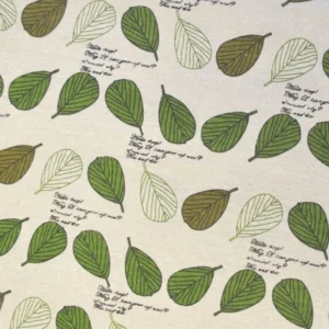 Тканина 55% льон 45% бавовна 160 г/м² 1,5 м 1 м принт Green leaf of Bodhi