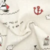 Ткань 55% лен 45% хлопок 160 г/м² 1,5 м 1 м принт Marine style