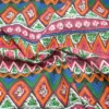 Ткань 55% лен 45% хлопок 160 г/м² 1,5 м 1 м принт Red folk style